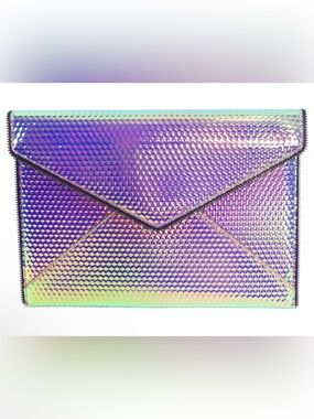 REBECCA MINKOFF Iridescent Leo Envelope Clutch